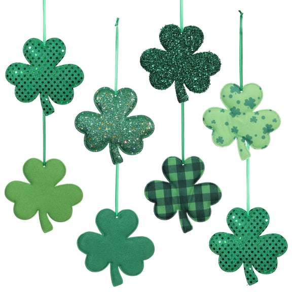 Pieces St. Patrick 's Day Shamrock Hanging Ornament Good Luck Clover Felt Ornament for Tree Table Shelf Festival Party Decorations