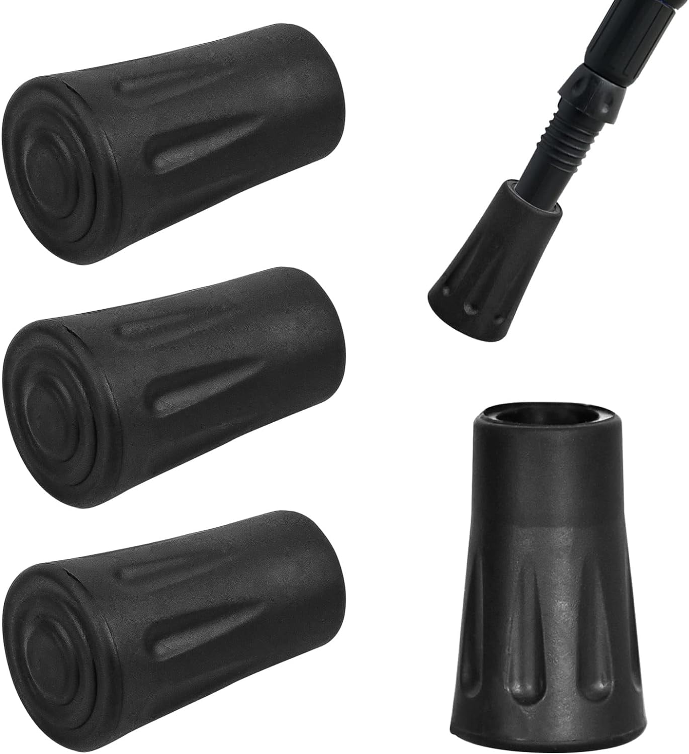 Pieces Walking Cane Tips, 2 Pairs Rubber Tips, Rubber Tips for Walking Poles, Replacement Rubber Tips for Hiking Poles,