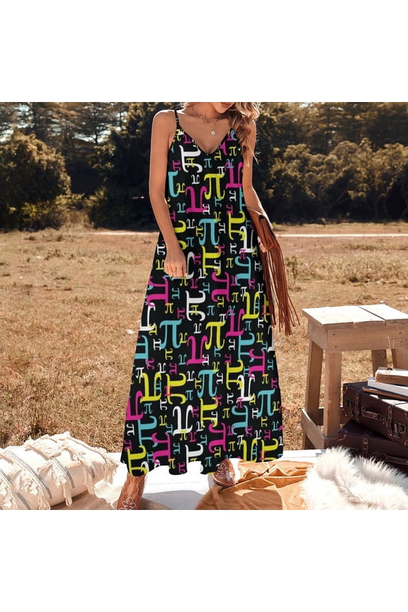 Pieces of Pi (CYMK) Sleeveless Dress Elegant gowns clothes for women