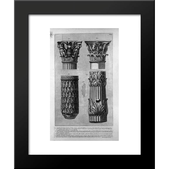 Pieces of columns and capitals 20x24 Framed Art Print by Piranesi, Giovanni B...