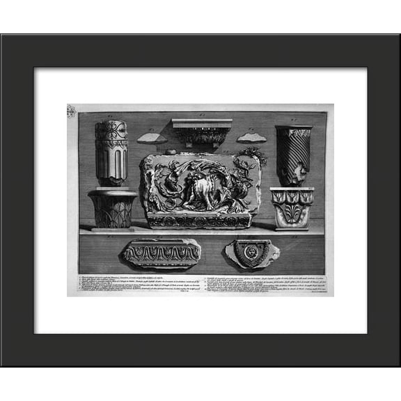 Pieces of columns, capitals, fragments of marble friezes and ornaments 20x24 ...