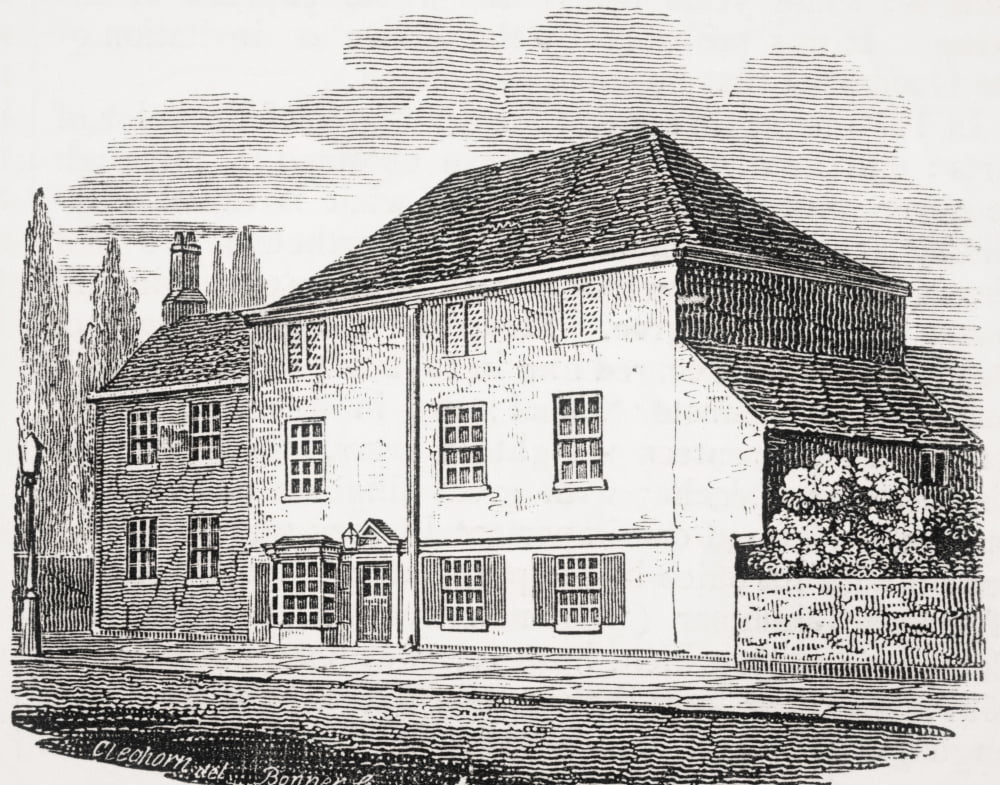 The Pied Bull Islington London England Residence Of Sir Walter Raleigh From Old Englands Worthies By Lord Brougham And Others Published London Circa 1880s Canvas Art - Ken Welsh Design Pics (16 x 12)
