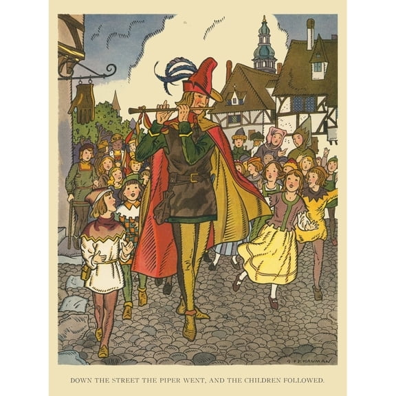 Pied Piper of Hamelin Poster Print by Hauman (24 x 36)