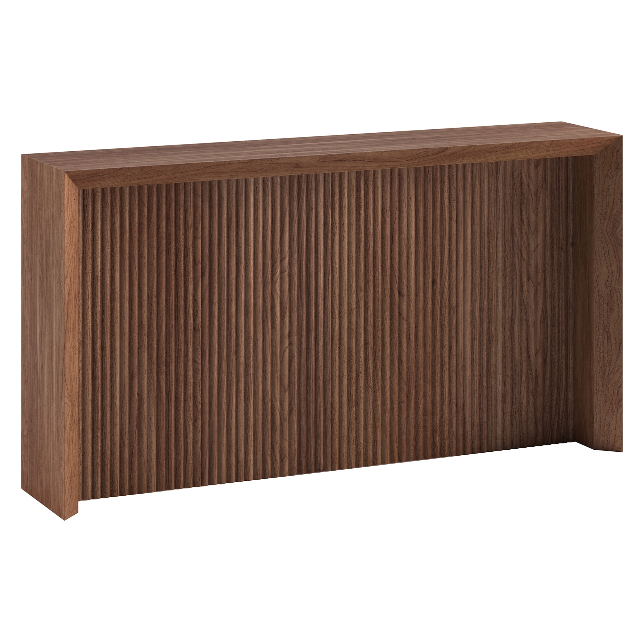 Evelyn&Zoe Modern/Contemporary 56" Wide Satin Walnut Console Table