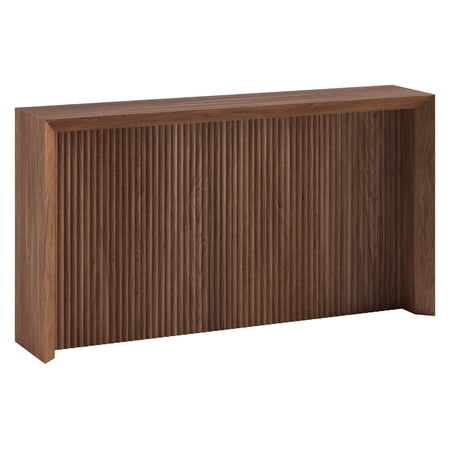 Evelyn&Zoe Modern/Contemporary 56" Wide Satin Walnut Console Table
