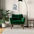 thumbnail image 1 of Piedmont Mid Century Modern Furniture Style Green Velvet Accent Armchair, 1 of 9