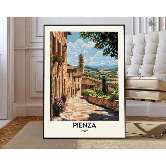 Pienza Italy poster, Pienza wall art, Pienza travel print, Pienza Tuscany photo, Pienza countryside art, Pienza map print, Pienza, Unframed Paper Poster 8x10in