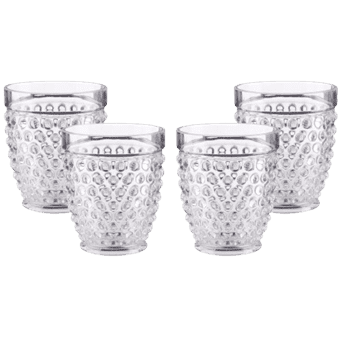 Pier 1 Emma Clear Luster Acrylic Tumbler 13 oz Drinking Glasses- Set of 4-Limited Edition