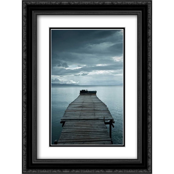Pier 2 2x Matted 18x24 Black Ornate Framed Art Print by PhotoINC Studio