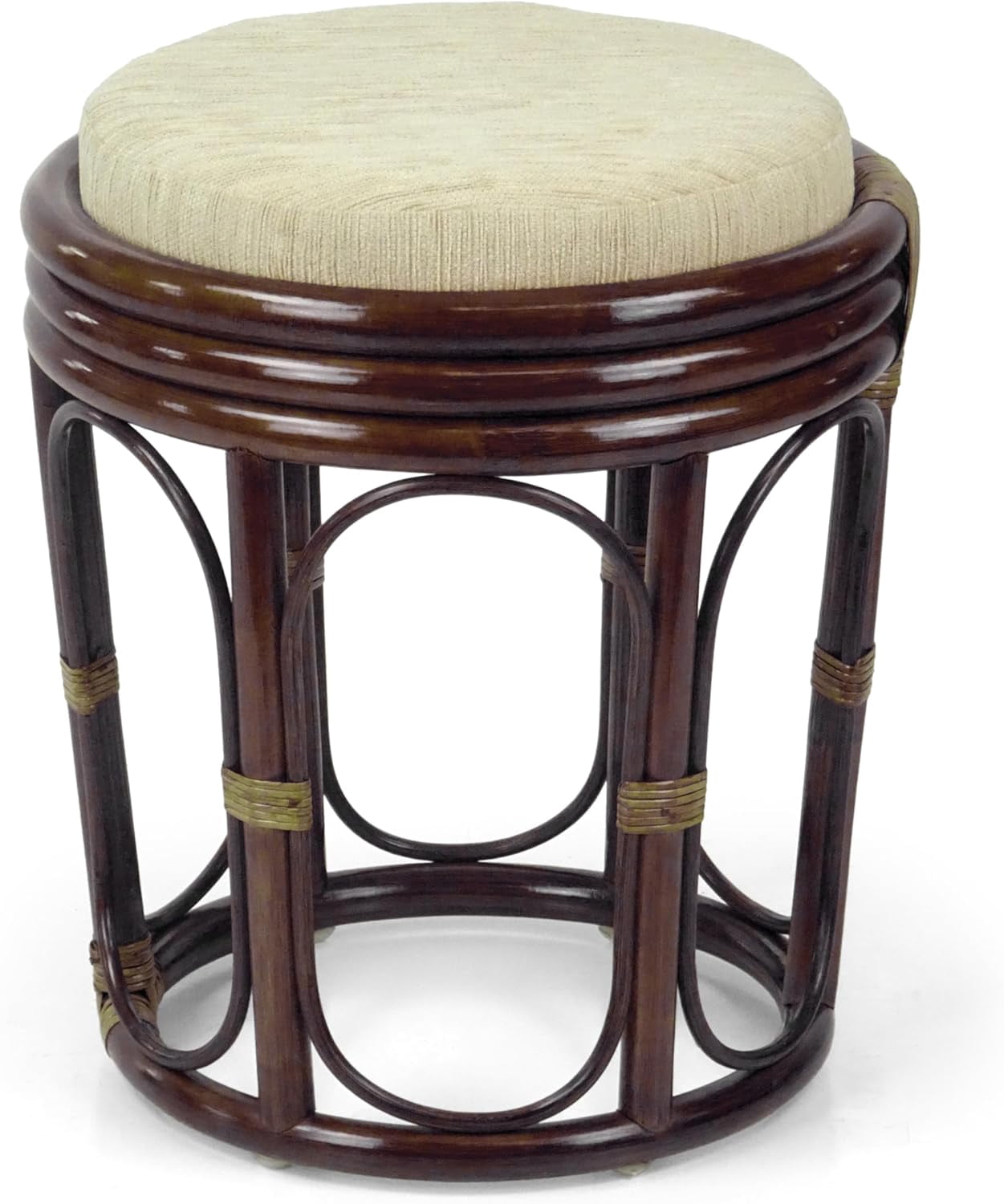 Pier Handmade Rattan Wicker Vanity Bedroom Stool Fully Assembled Dark