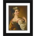 thumbnail image 1 of Pier Leone Ghezzi 12x14 Black Ornate Wood Framed Double Matted Museum Art Print Titled: Portrait of a Young Girl as a Shepherdess, 1 of 5