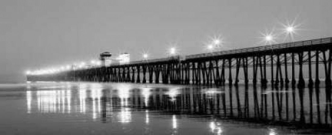 Pier Night Panorama I Canvas Art - Lee Peterson (24 x 48)