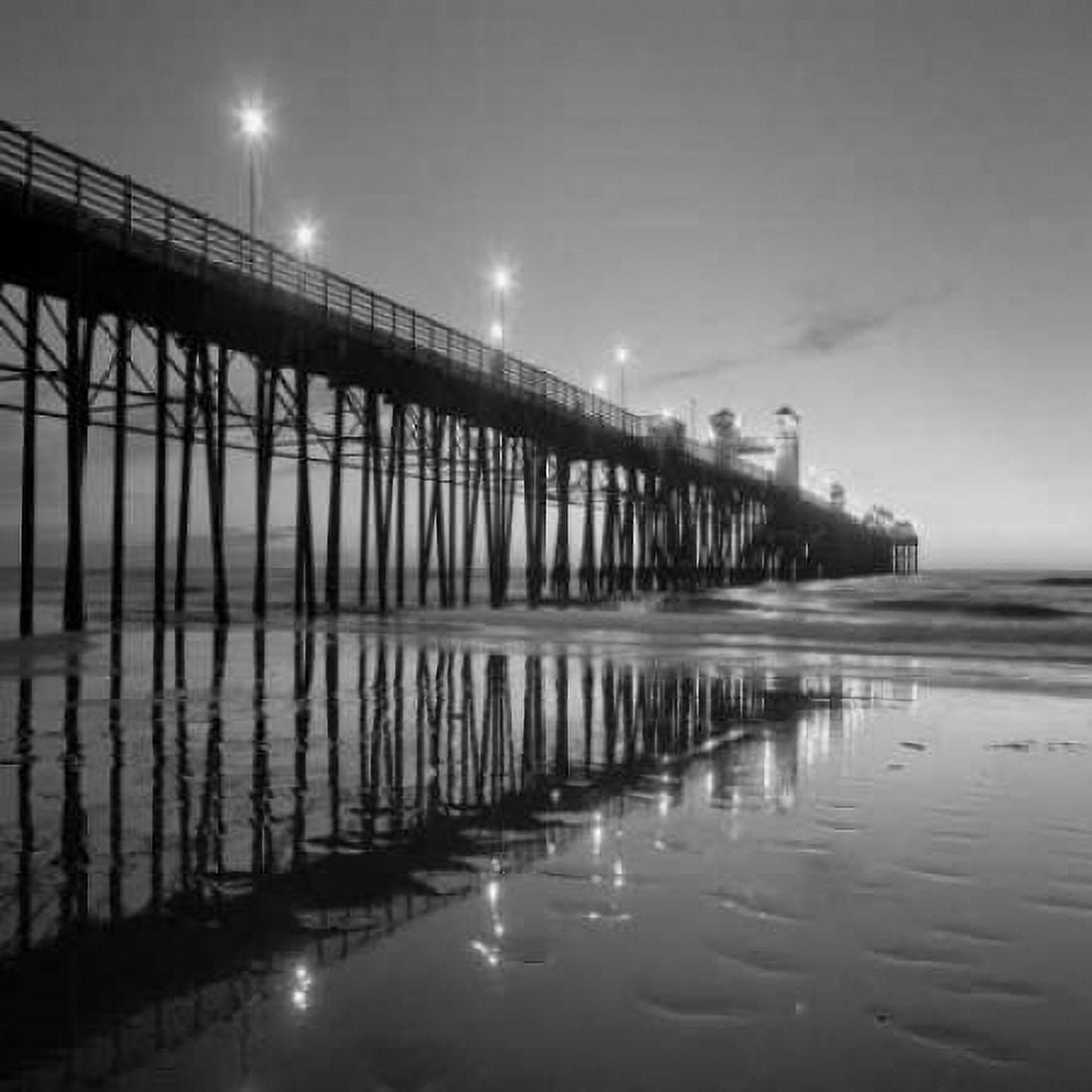 Pier Night Square II Canvas Art - Lee Peterson (24 x 24)