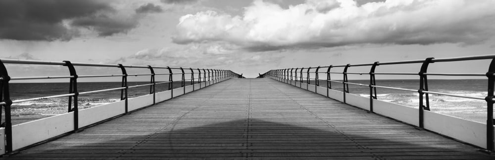 Pier Of Saltburn-By-The-Sea Canvas Art - Ian Cumming Design Pics (27 x 8)