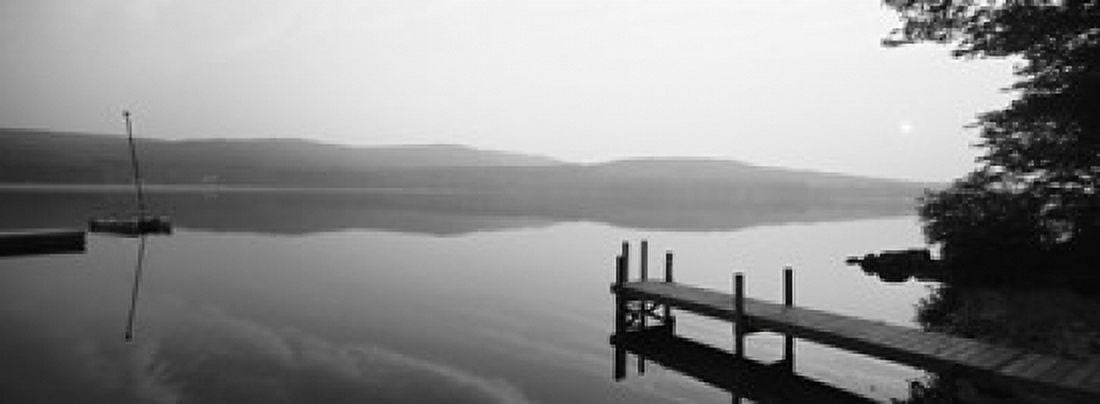 Pier Pleasant Lake New Hampshire USA Canvas Art - Panoramic Images (18 x 7)