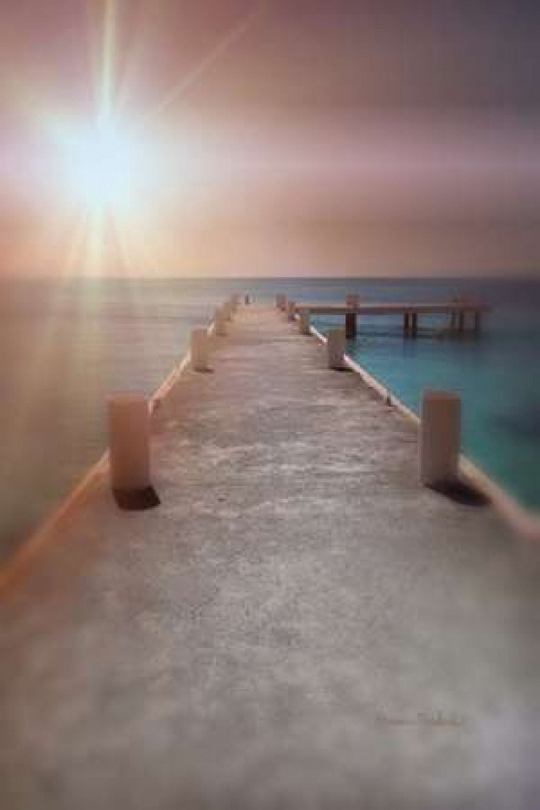 Pier Sunset Canvas Art - Ramona Murdock (24 x 36)