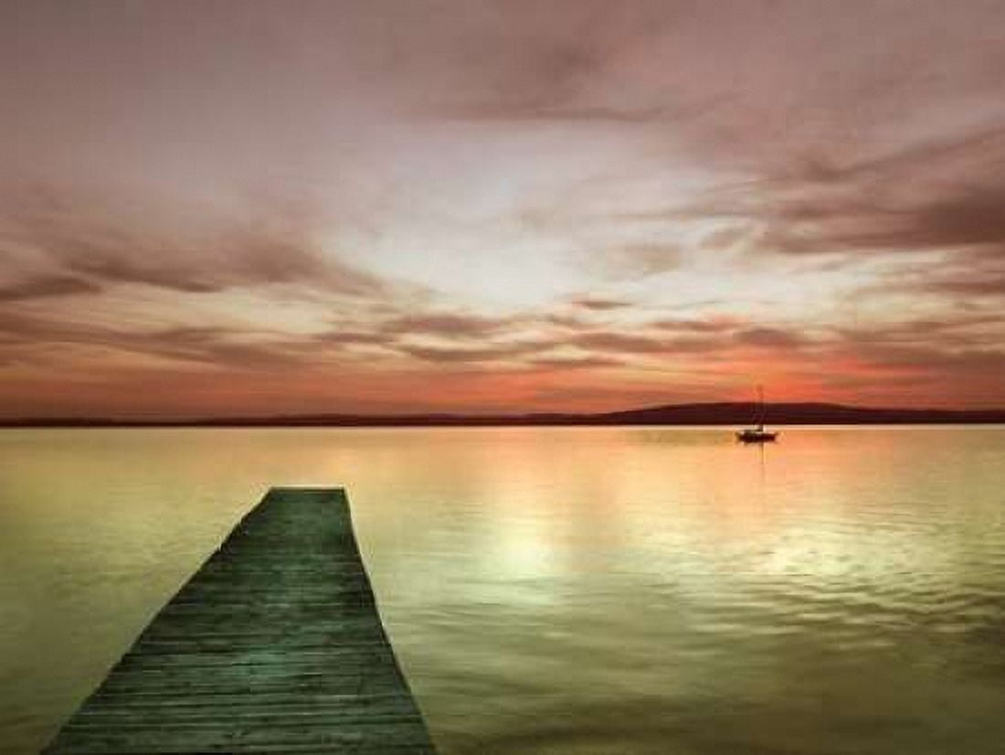 Pier & Sunset I Canvas Art - Jim Christensen (18 x 24)