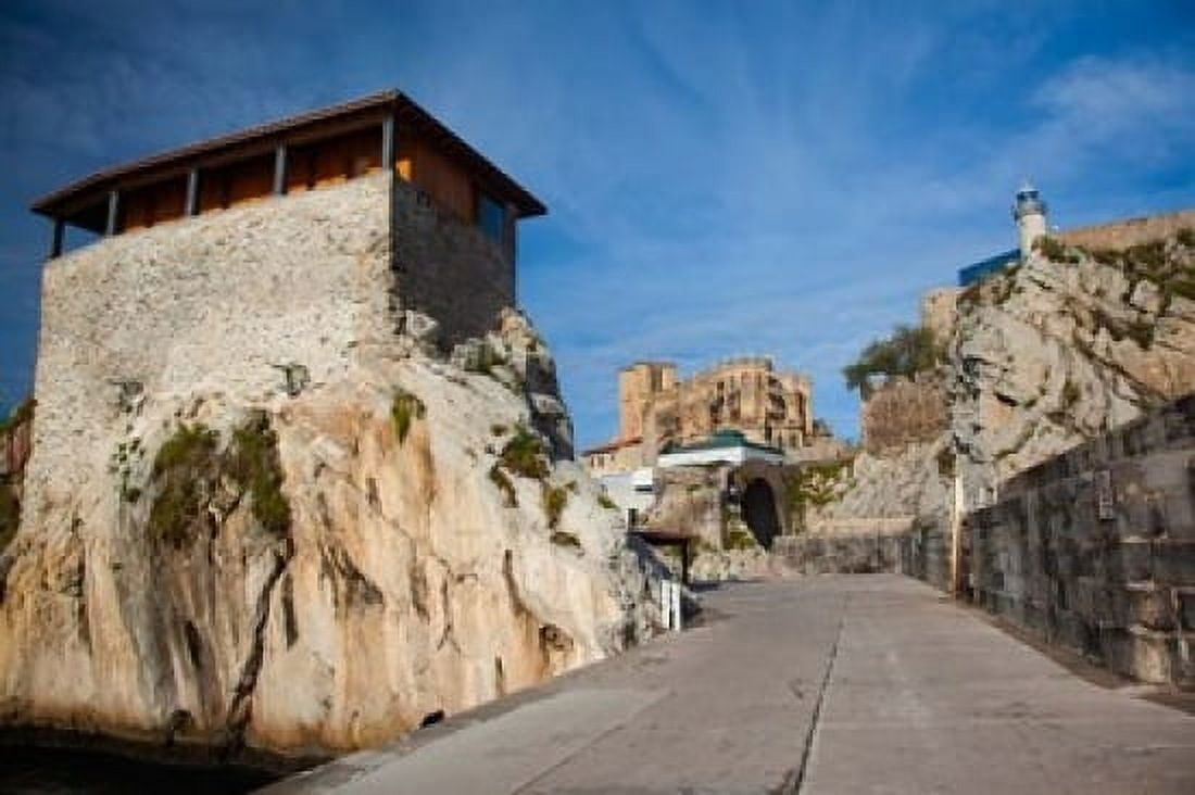 Pier View Castro-Urdiales Spain Canvas Art - Walter Bibikow DanitaDelimont (19 x 12)