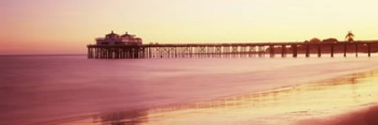 Pier at sunrise Malibu Pier Malibu Los Angeles County California USA Canvas Art - Panoramic Images (36 x 12)