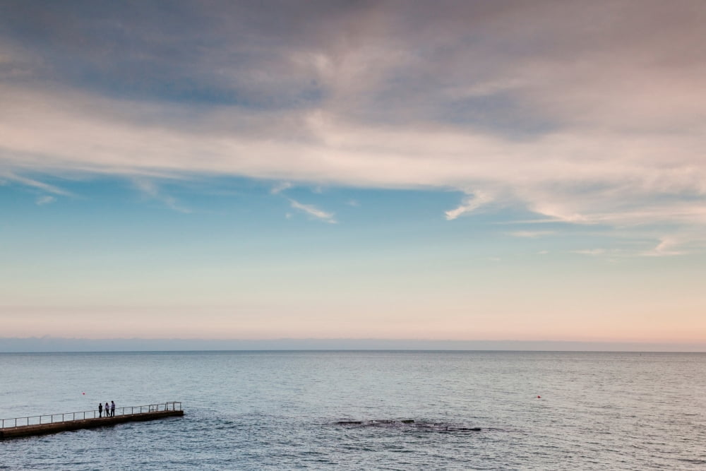 Pier fishing Lighthouse Beach Sochi Black Sea Coast Krasnodar Krai Russia Canvas Art - Panoramic Images (27 x 9)