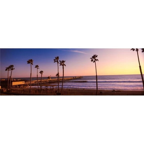 Pier in The Pacific Ocean San Clemente Pier San Clemente California USA Poster Print, 36 x 12