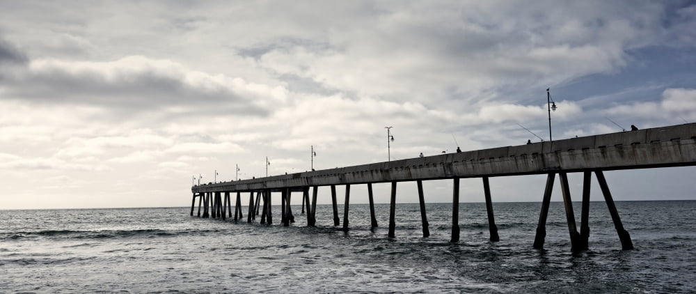 Pier in the Pacific ocean Pacifica Pier Pacifica San Mateo County California USA Canvas Art - Panoramic Images (13 x 30)