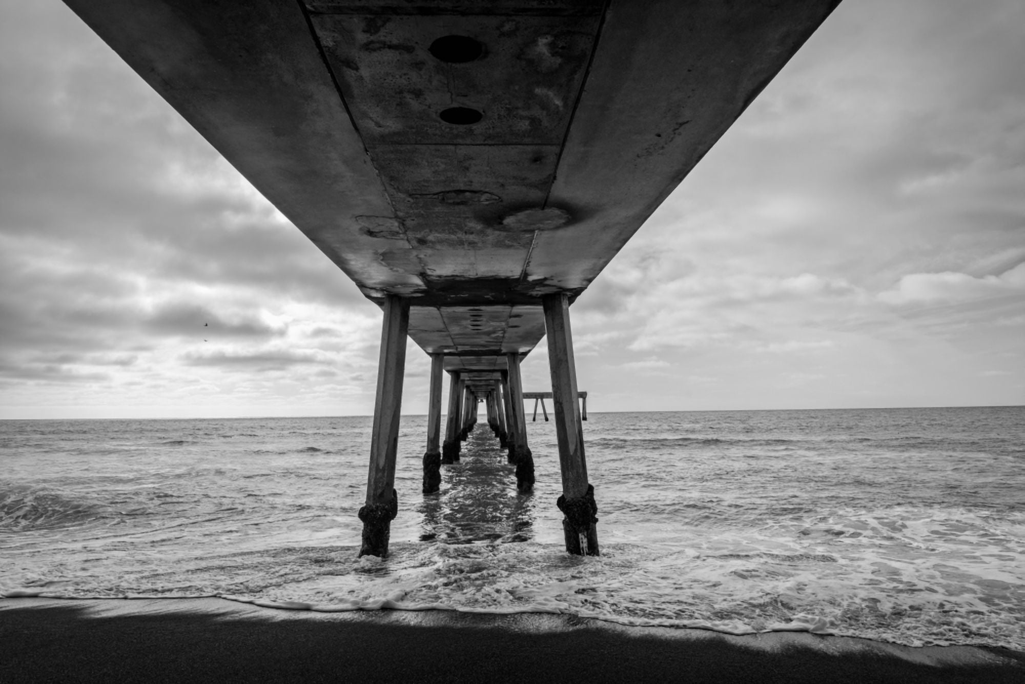 Pier in the Pacific ocean Pacifica Pier Pacifica San Mateo County California USA Canvas Art - Panoramic Images (24 x 36)