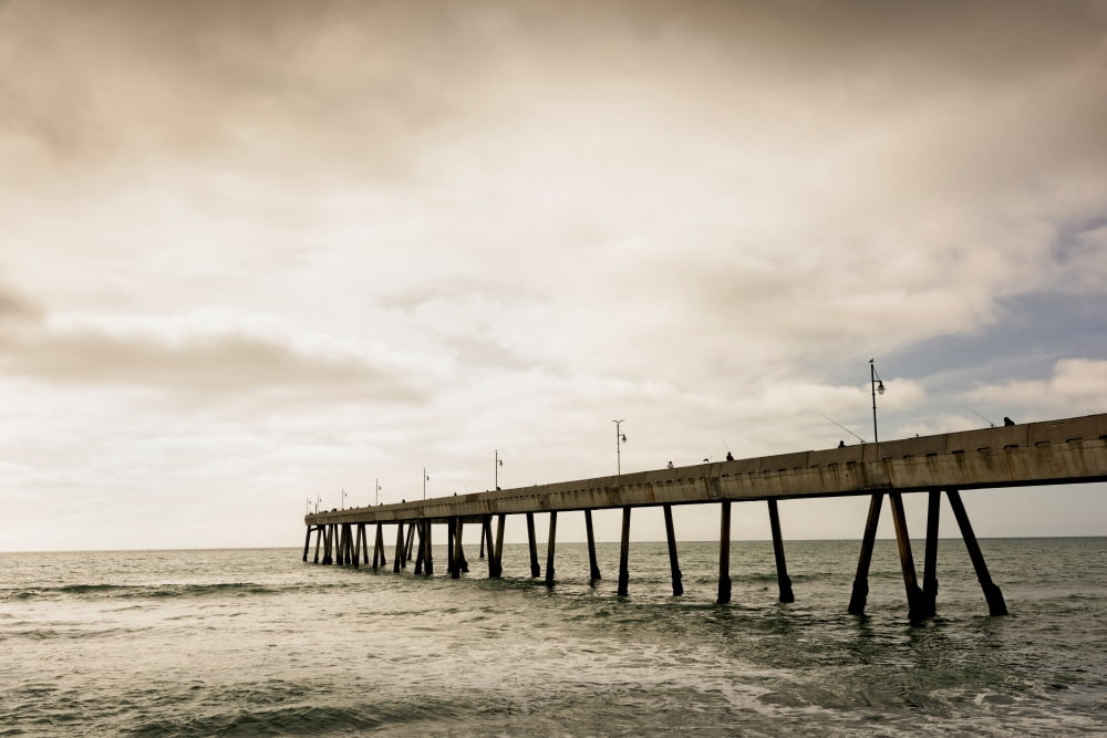 Pier in the Pacific ocean Pacifica Pier Pacifica San Mateo County California USA Canvas Art - Panoramic Images (24 x 36)