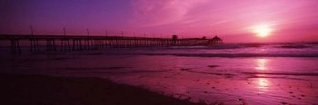 Pier in the pacific ocean at dusk San Diego Pier San Diego California USA Canvas Art - Panoramic Images (18 x 6)