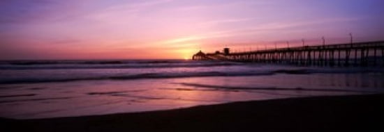 Pier in the pacific ocean at dusk San Diego Pier San Diego California USA Canvas Art - Panoramic Images (36 x 13)