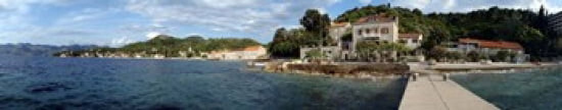 Pier in the sea Adriatic Sea Lopud Island Dubrovnik Croatia Canvas Art - Panoramic Images (24 x 5)