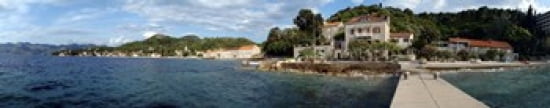 Pier in the sea Adriatic Sea Lopud Island Dubrovnik Croatia Canvas Art - Panoramic Images (38 x 8)