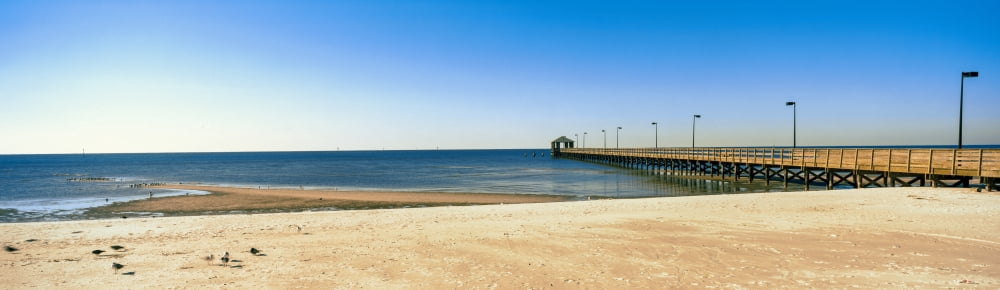 Pier in the sea Biloxi Mississippi USA Canvas Art - Panoramic Images (27 x 9)