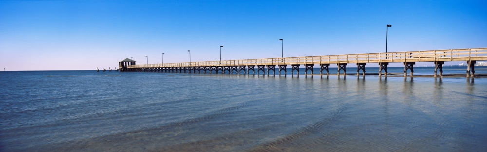 Pier in the sea Biloxi Mississippi USA Canvas Art - Panoramic Images (27 x 9)