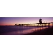 Pier in the sea Huntington Beach Pier Huntington Beach Orange County California USA Canvas Art - Panoramic Images 18 x 7