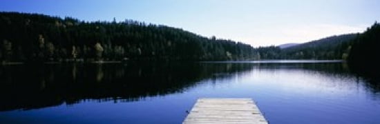 Pier on a lake Black Forest Baden-Wurttemberg Germany Canvas Art - Panoramic Images (36 x 12)