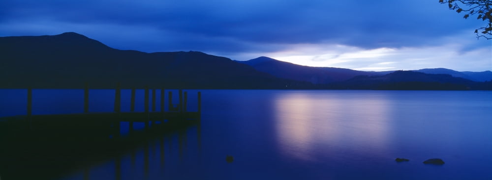 Pier on a lake Derwentwater Lake District Lake District National Park England Canvas Art - Panoramic Images (36 x 12)
