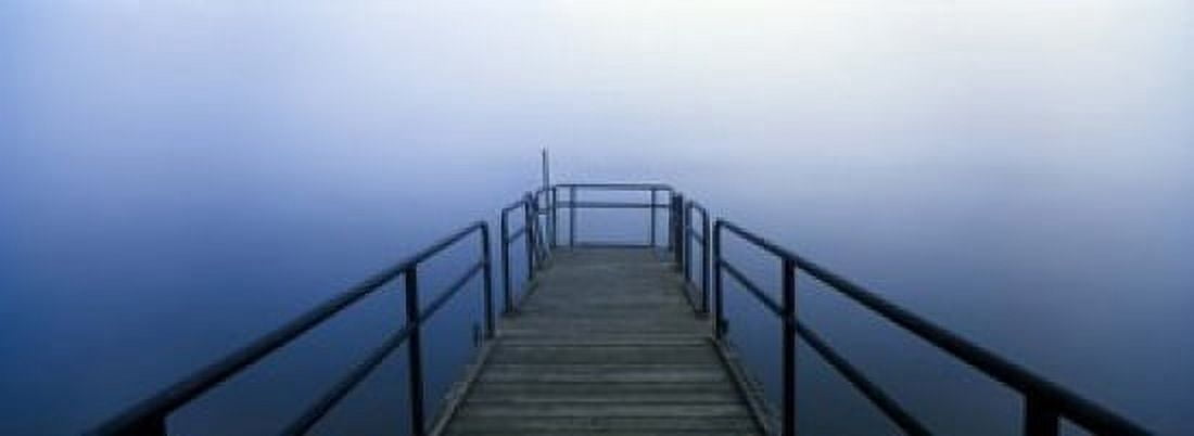 Pier on a lake Herrington Manor Lake Garrett County Maryland USA Canvas Art - Panoramic Images (18 x 7)