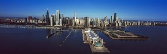 Pier on a lake Navy Pier Chicago Cook County Illinois USA 2011 Canvas Art - Panoramic Images (36 x 12)