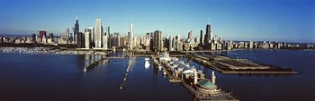 Pier on a lake Navy Pier Lake Michigan Chicago Cook County Illinois USA 2011 Canvas Art - Panoramic Images (18 x 6)