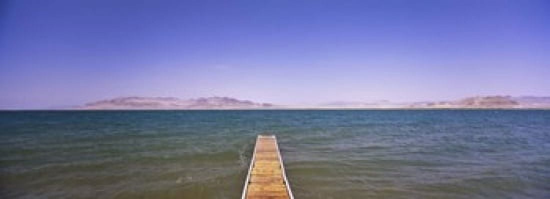 Pier on a lake Pyramid Lake Nevada USA Canvas Art - Panoramic Images (18 x 7)