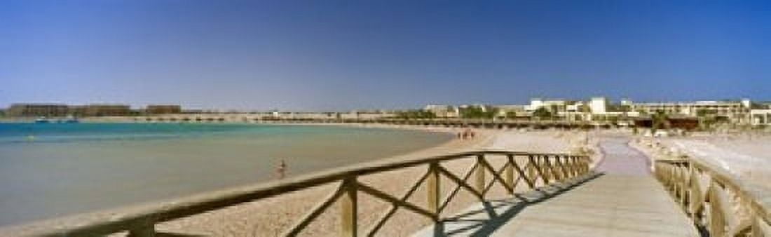 Pier on the beach Soma Bay Hurghada Egypt Canvas Art - Panoramic Images (15 x 5)