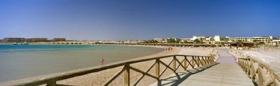 Pier on the beach Soma Bay Hurghada Egypt Canvas Art - Panoramic Images (38 x 12)