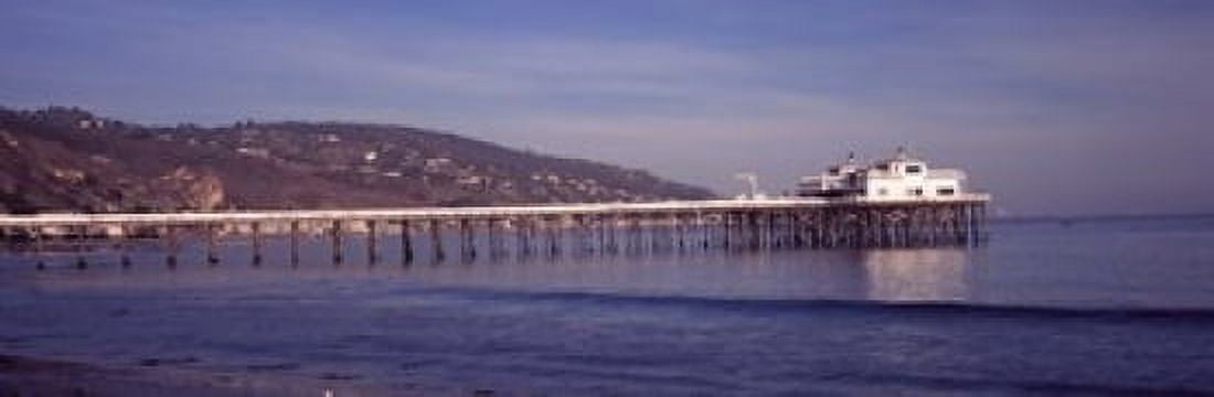 Pier over an ocean Malibu Pier Malibu Los Angeles County California USA Canvas Art - Panoramic Images (18 x 6)