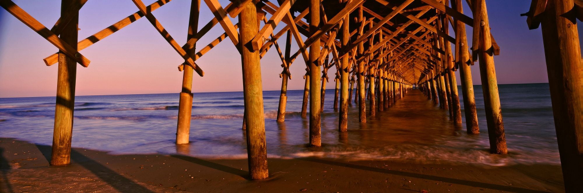 Pier over the ocean Folly Beach Fishing Pier Folly Beach Folly Island Charleston County South Carolina USA Canvas Art - Panoramic Images (36 x 12)
