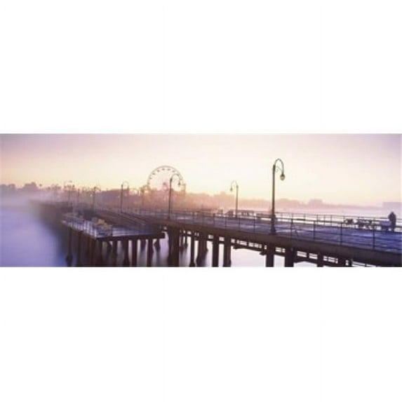 Pier with ferris wheel in the background Santa Monica Pier Santa Monica Los Angeles County California USA Poster Print by - 36 x 12