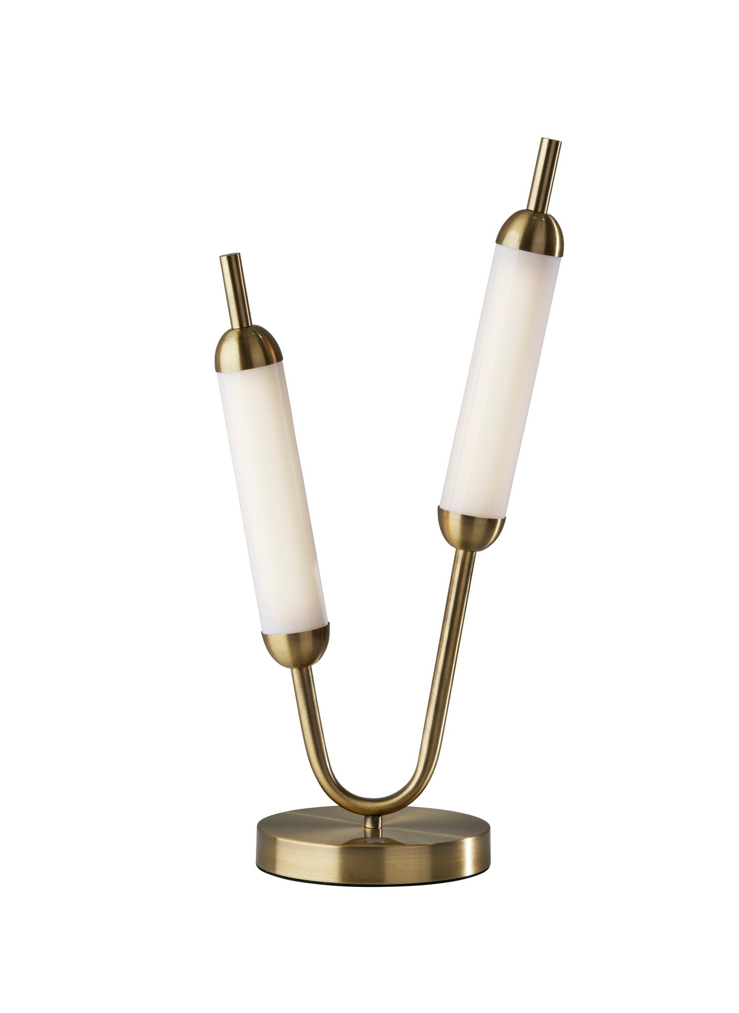 Pierce Antique Brass LED Table Lamp with Frosted Acrylic Shades
