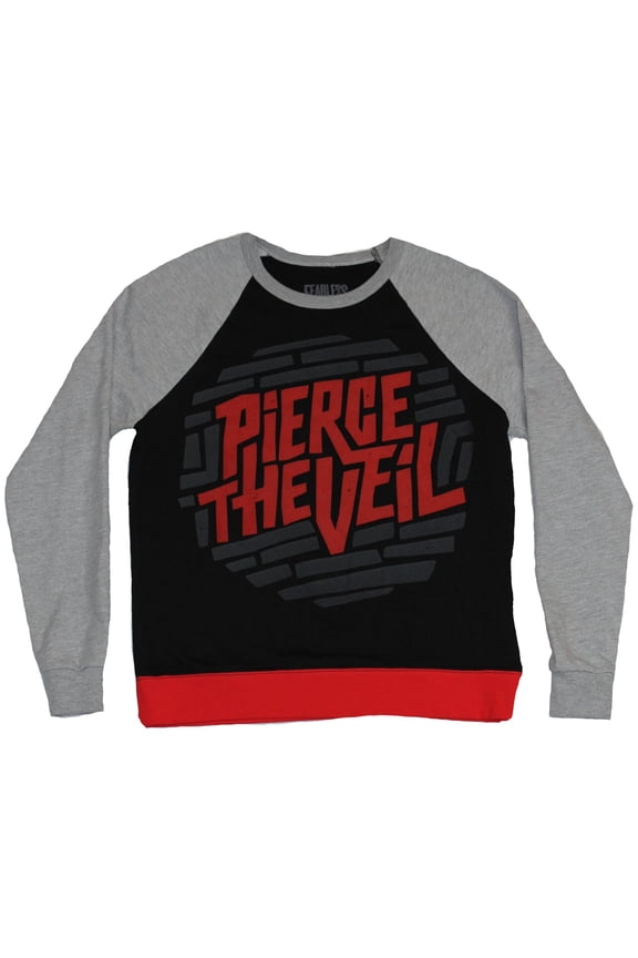 Girls Juniors Light Sweatshirt - Red Word Circle Line logo (Small)