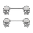 thumbnail image 1 of Pierce2GO Silver Opal Jellyfish Nipple Rings, 316L Steel - 14 Gauge - 9/16" Barbell (2 Pack) Body Jewelry Women, 1 of 3
