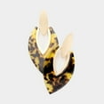thumbnail image 1 of Pierced 2 1/2" matte gold and brown pointed dangle earrings, 1 of 4